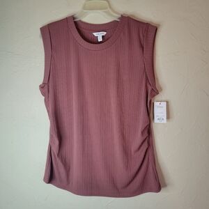 Nine West cap sleeve textured crew neck blouse shirt, plus sz XXL